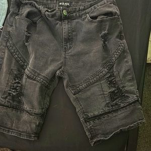 Black jean shorts